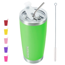 BJPKPK 30oz Stainless Steel Tumbler Color Block Insulated Tumblers Cup with Lid and Straw, Double Walled Travel Coffee Mug,Mint