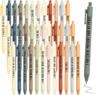 Funrous 48 Pcs Positive Affirmation Pens Bulk Retractable Motivational Ballpoint Pens Inspirational Gift for Staff Teacher Coworker Student Employee Appreciation School Office Home(Color 1)