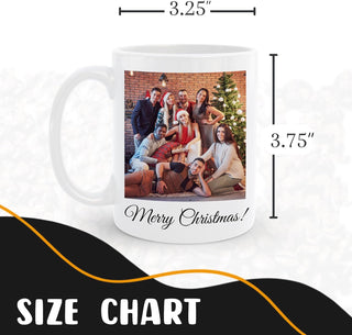 Personalized Coffee Mug, Custom Picture Text or Logo Ceramic Mug, Customized Gift for Men & Women, Taza Personalizada with Photo and Words, Customizable 11 Oz Tea Cup | White