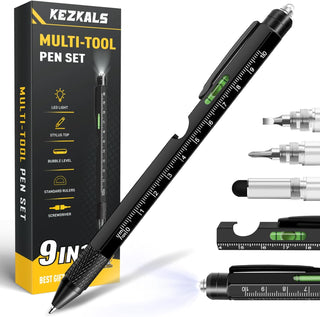 KEZKALS Fathers Day Mens Gifts for Husband Dad, 9 in 1 Multitool Pen Gifts for Men, Fathers Day Gift from Daughter Wife Son, Anniversary Birthday Gifts for Men, Dad Gifts for Grandpa Him, Gadgets Tool