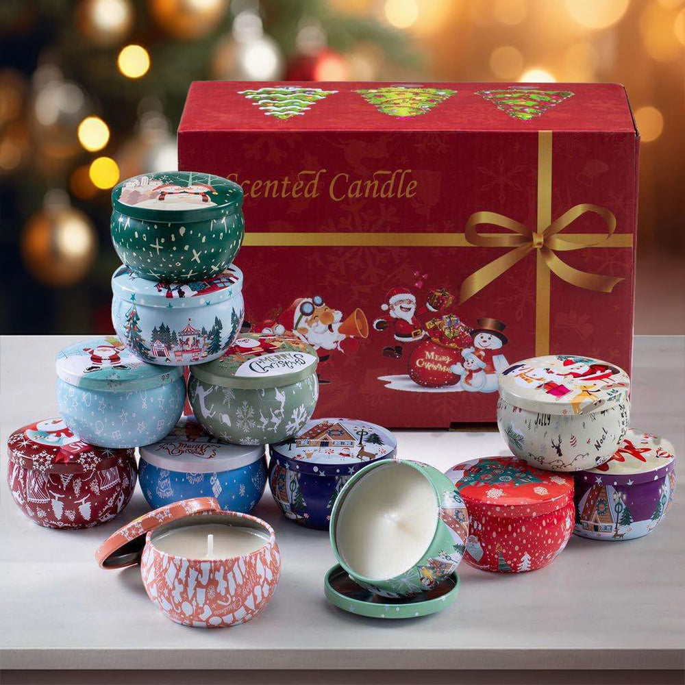 Christmas Scented Candles Gifts for Women, 12 Pack 2.5 oz Natural Soy Wax Aromatherapy Candles Gift Set for Home, Mother's Day,Christmas,Birthday,Valentine's Day