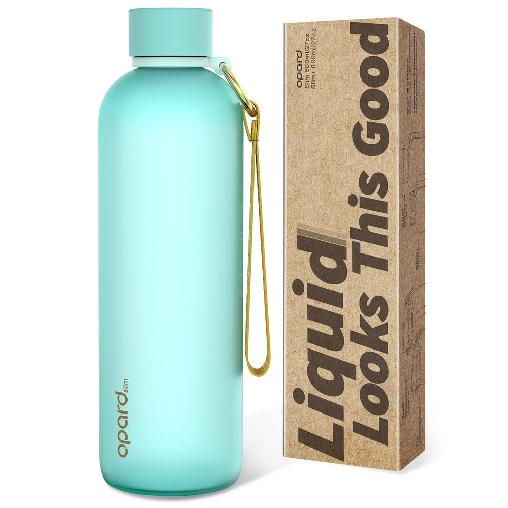 Opard Slim Water Bottle 27oz, Dishwasher Safe Plastic Water Bottle BPA-Free, Leakproof Screw Top, Cream White, Reusable for Travel School Sport Gym Hiking