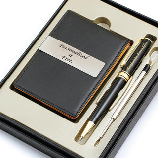 Custom Engraved Pen & Money Clip Wallet Gift Set – Personalized Ballpoint Pen with Refill, Luxury Gift Box for Men
