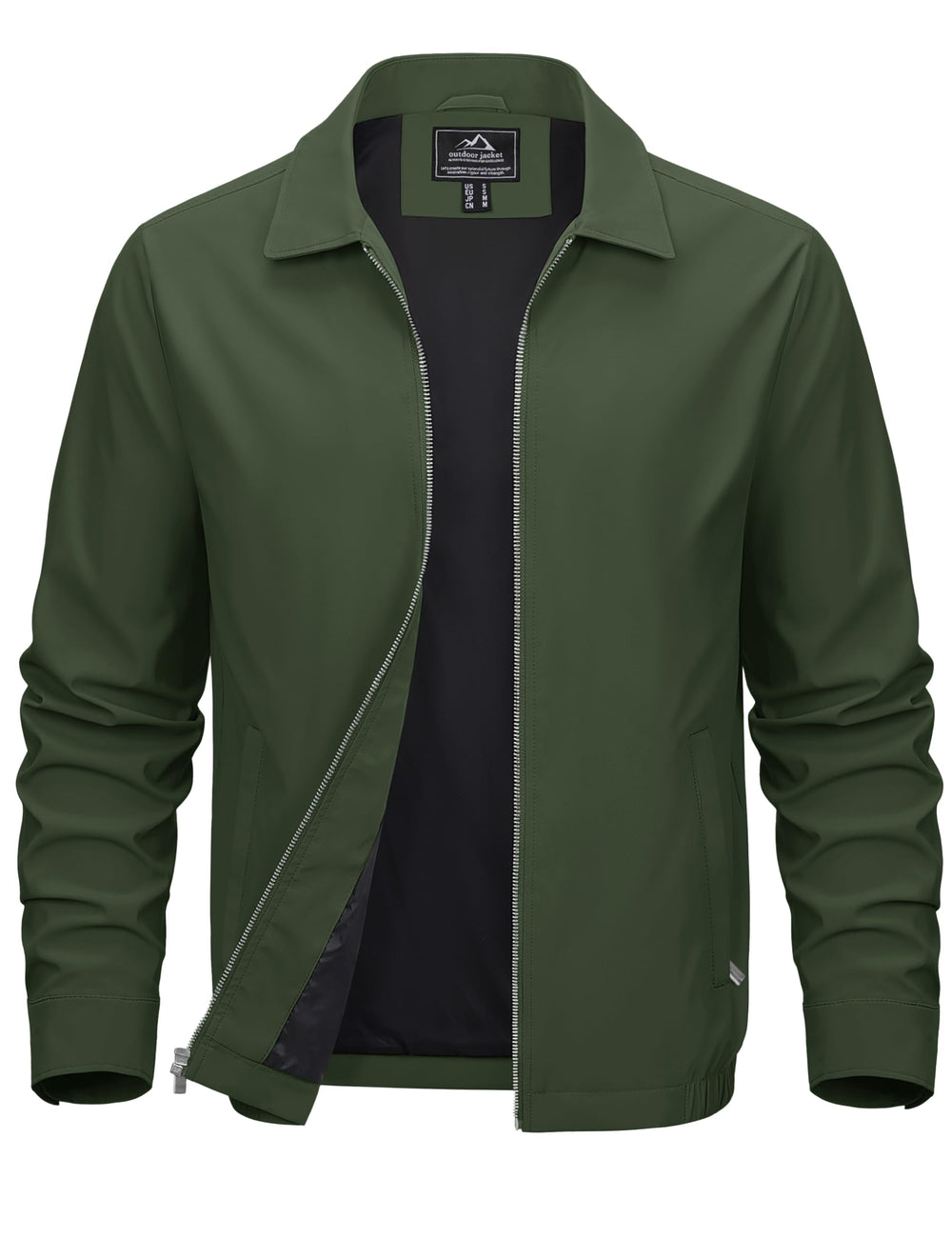 MAGCOMSEN Men's Lightweight Jackets Full Zip Up Light Coat Laydown Collar Jacket Casual Windbreaker Jacket with Zip Pockets