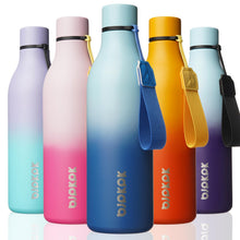 BJPKPK Insulated Water Bottles, 18 oz Stainless Steel Metal Water Bottle with Strap, BPA Free Leak Proof Jugs, Mugs, Flasks, Reusable Thermal Flasks for Sports & Travel, Orange