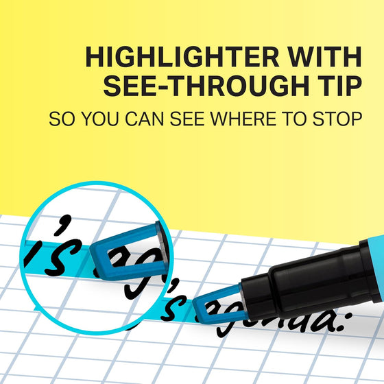 Sharpie Clear View Stick Highlighters, See-Through Chisel Tip, Assorted Fluorescent Colors, 8 Count - School, Home, and Office Use, Teacher Supplies - hover image