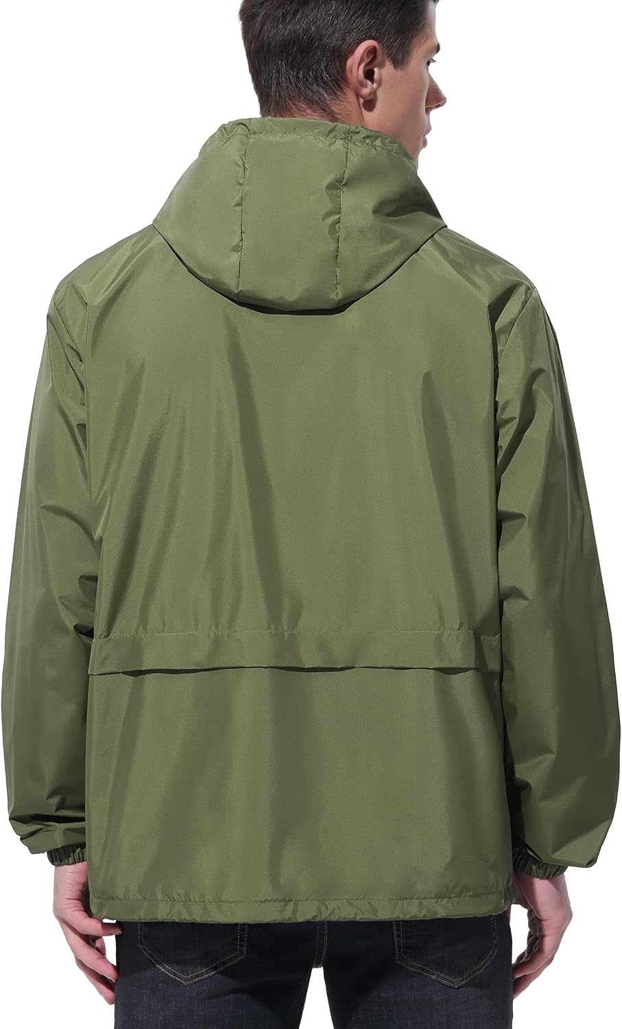 UIQUR Mens Rain Jacket Raincoat Windbreaker Running Waterproof Lightweight Packable with Hood Travel Hiking Cycling