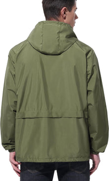 UIQUR Mens Rain Jacket Raincoat Windbreaker Running Waterproof Lightweight Packable with Hood Travel Hiking Cycling