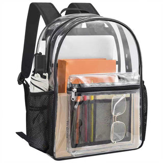 Busiuw Clear Backpack for Stadium Events Stadium Approved Clear Backpack 12x12x6 with Front Pocket for Concert Sport Fashion Women Backpack Events Work Travel