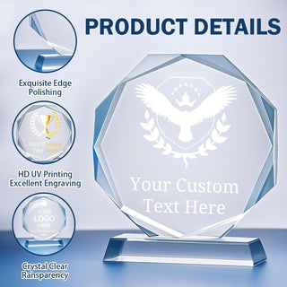 Personalized Crystal Trophy Award - Plaques Personalized Engraved - Coworker Employee Appreciation Gift, Anniversary Retirement Gift - Custom Employee Recognition Awards and Trophies