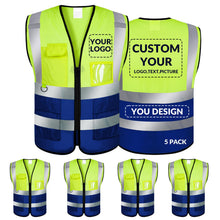 BeautyWill Custom Safety Vest Logo Class 2 High Visibility Reflevtive Vest Outdoor Protective Workwear