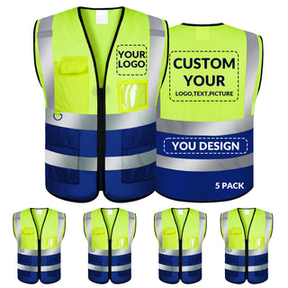 BeautyWill Custom Safety Vest Logo Class 2 High Visibility Reflevtive Vest Outdoor Protective Workwear