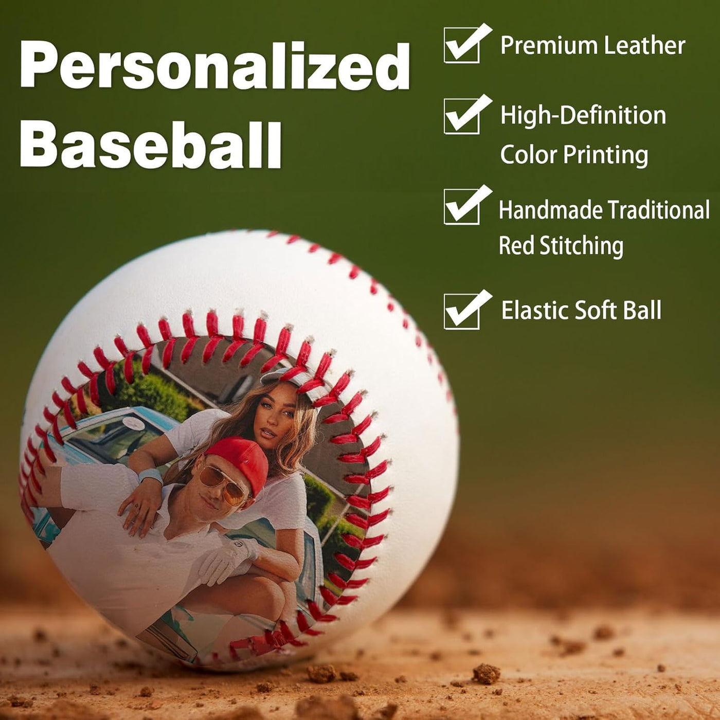 Personalized Baseball with Photo, Custom Text Leather Baseball, Customizable Commemorative Display Ball, Father's Day Valentine's Day or Retirement Gift, for Coach Players