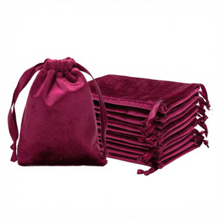 QIANF 12pcs Light Champagne Velvet Drawstring Bags 4x6 inches Glossy Small Velvet Cloth Gift Bags Jewelry Pouches for Storage Wedding Party Favor Christmas