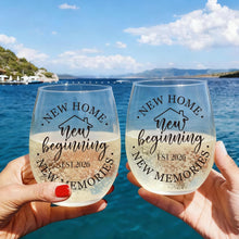 Housewarming Stemless Wine Glass & Bag & Candle Gift Set for New Homeowner, Unique Est.2026 New Home Closing gift -15oz wine glasses gift set for Home Buyers, Newlywed Couple, Clients, Friends-75