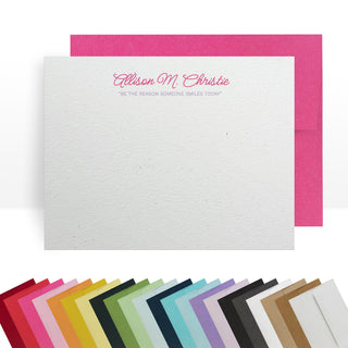 Personalized Note Cards – Custom Flat Stationery Set with Name – Personalized Thank You Cards – Elegant Personalized Stationery for Women (Allison Christie)