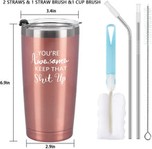 Lifecapido Travel Tumbler Cupcake Wine Socks Set, Thank You Gifts for Women Her Girlfriend Lover Female Friends, You're Awesome 20 Oz Stainless Steel Tumbler with 2 Lids, Socks, Opener, Wine Stopper