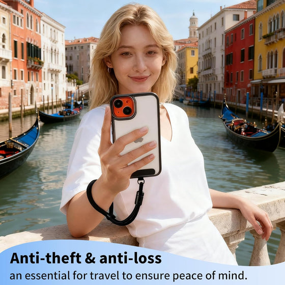 Anti Theft Phone Wrist Strap With 2 Metal Tether Tabs，Adjustable Wristlet & Hand Cell Phone Lanyard for Women and Men - hover image