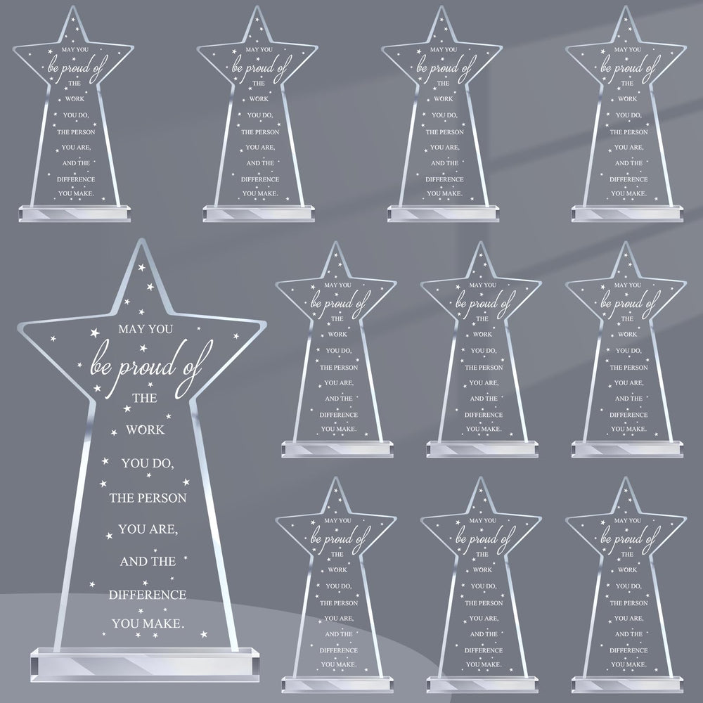 Bucherry 10 Pcs Employee Appreciation Awards for Coworker Acrylic Thank You Trophy May You Be Proud of The Work You Do Sign Prizes Retirement Goodbye Farewell Gift for Women Men(Stylish)