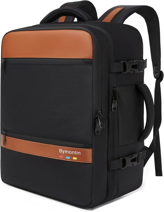 Smart Suitcase-style Laptop Backpack, 25L / 35L Practical Travel Bag for Work, Leisure & Flight, Luggage-Style Commuter Pack (Black, 25L)
