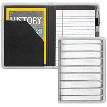 Padfolio/Portfolio Binder, Mini Padfolio Portfolio Binder 5 x 8 Legal Writing Pad, A5 Document Organizer Folder for Men Women,Silver
