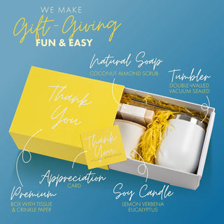 Boxzie Thank You Gifts for Women, Appreciation Gift Box Set, Gratitude Candle Basket - Thoughtful Boxes for Employee, Boss, Coworker, Hostess, Secretary, Teacher, Female Friend