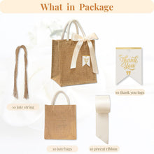 JollyFayre Small Burlap Gift Bags 10 Pack for Wedding Welcome, Bachelorette, Beach, Bridesmaid - Reusable Bulk Jute Bags with Cream Ribbons