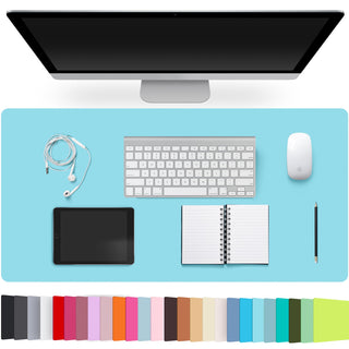 Leather Desk Pad Protector,Non-Slip Desk Pad,on-Slip PU Leather Large Mouse Pad,Easy Clean Desk Protecor Mat,Writing Pad for Office Work/Home/Decor(Black, 23.6" x 13.7")