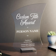 EGD Personalized Acrylic Trophy Award for Activities I Custom Trophy Plaque I Customizable Awards and Trophies I Customize Your Employee Appreciation Gifts (Award No Logo)