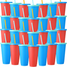 Honeydak 15 Pack Tumbler with Straw and Lid Bulk Cups for Gifts Water Bottle Iced Coffee Travel Mug Cup Reusable Plastic Tumblers for Party Birthdays 24-27 oz (Solid Color)