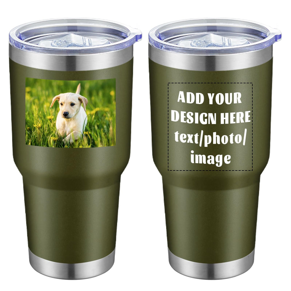 MEWAY Personalized Custom 12oz Wine Tumbler with Lid, Insulated Double Wall Vacuum Travel Tumbler Gifts with Text Photo Logo (Blue, 1pack)
