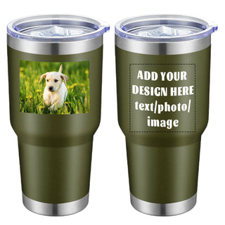 MEWAY Personalized Custom 12oz Wine Tumbler with Lid, Insulated Double Wall Vacuum Travel Tumbler Gifts with Text Photo Logo (Blue, 1pack)