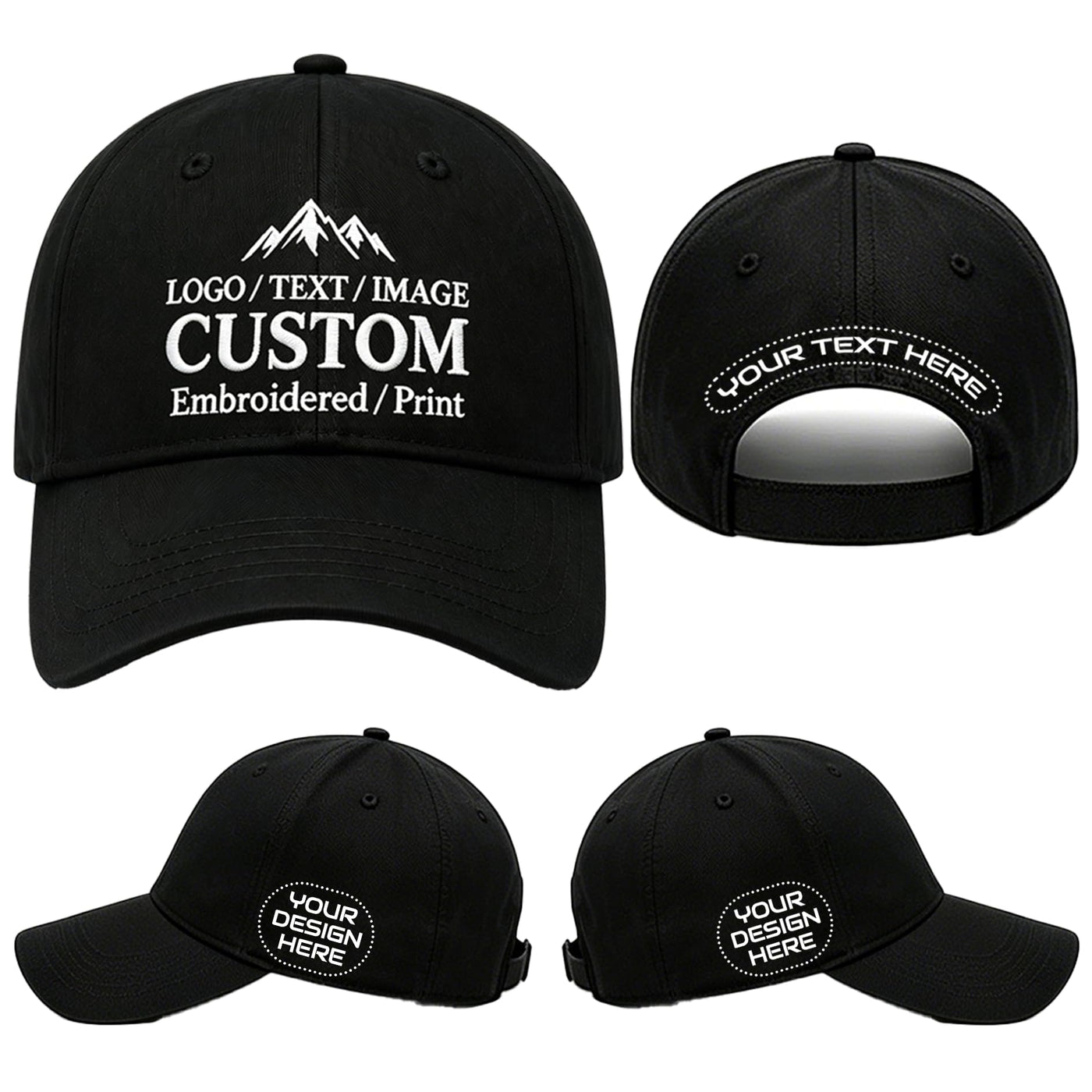 Bulk Custom Baseball Cap Personalized Hats Embroidered Hat with Your Text Logo Photo for Men Women Classic Duckbill Caps
