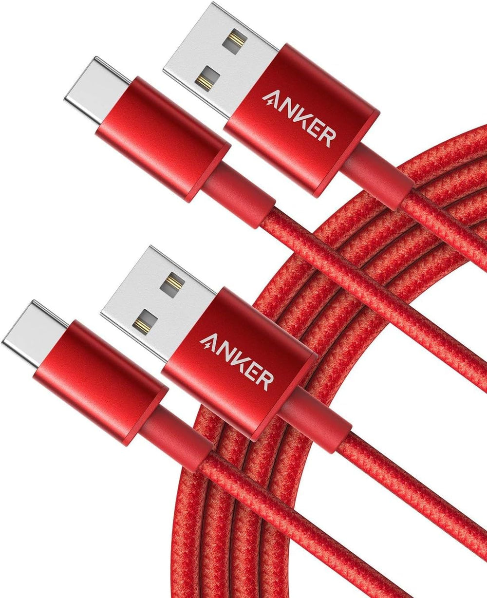 Anker Cable [2 Pack 6ft], USB A to USB C Cable for iPhone 17 Series,Samsung Galaxy S10 S10+, LG V30, Beats Fit Pro and More (Black).