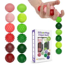 Silicone Magnetic Balls, Fidget Toys, 6-Pack Stress Relief Toys for Adults, Teens, Sensory Toy for Fingers Hands, Quiet Office Desk Toys with Textures, Magnet Fidget Fun Gift