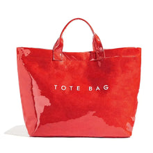 Lushandy PVC Tote Bag Women's Letters Print Hobo Handbag 14L Waterproof Plastic Tote Purse for Work, Beach, Shopping