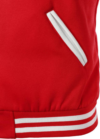 HOOD CREW Man’s Varsity Baseball Jacket Cotton Blend Letterman Jackets