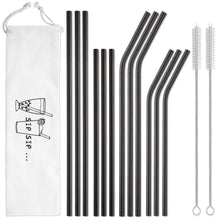 Hiware 12-Pack Reusable Stainless Steel Metal Straws with Case - Long Drinking Straws for 30 oz and 20 oz Tumblers Dishwasher Safe - 2 Cleaning Brushes Included