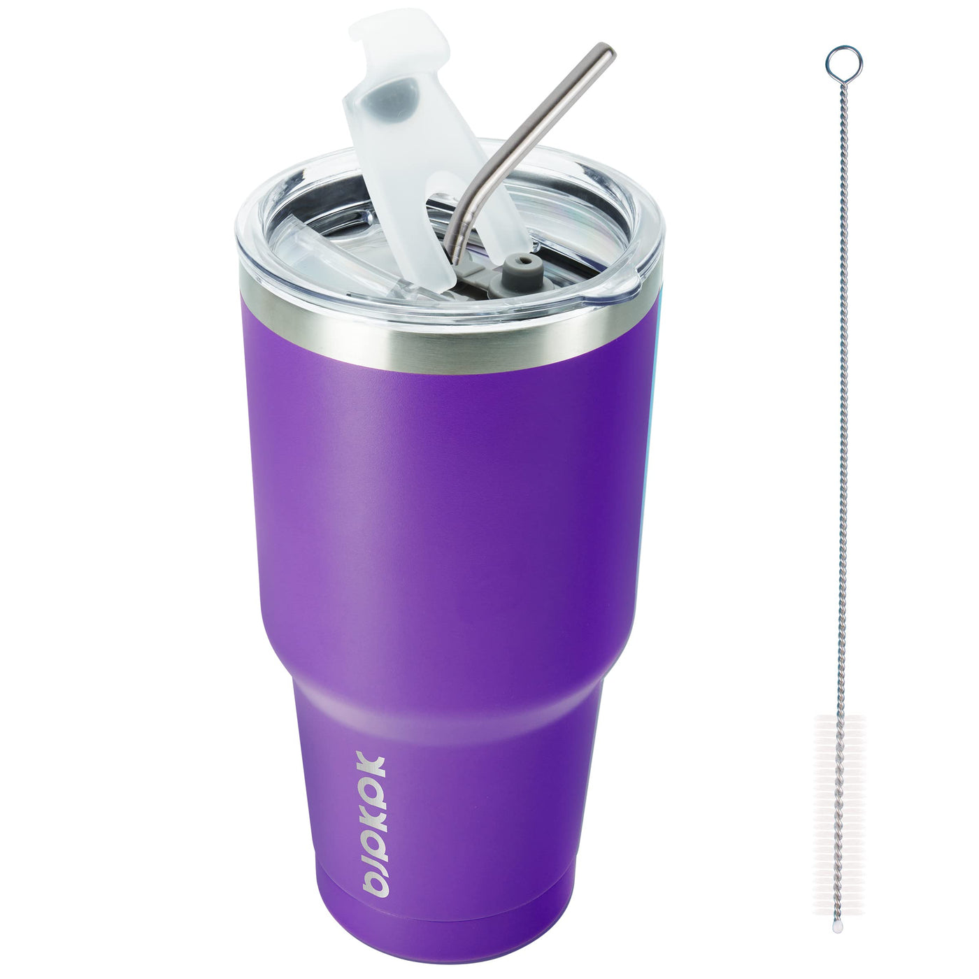 BJPKPK 30oz Stainless Steel Tumbler Color Block Insulated Tumblers Cup with Lid and Straw, Double Walled Travel Coffee Mug,Mint