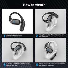 TRAUSI Open Ear Wireless Earbuds Bluetooth Headphones, 80H Playtime Stereo Ear Buds with ENC Noise Cancelling, Fast Charging, IPX7 Waterproof Sports Earphones with Earhook for Running/Workouts Black