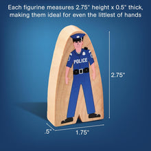 Constructive Playthings Wooden Community Helpers 25-Piece Wood Block Play Figurine Set, Freestanding Inclusive and Diverse Wood Toy Figures for Kids Ages 3+