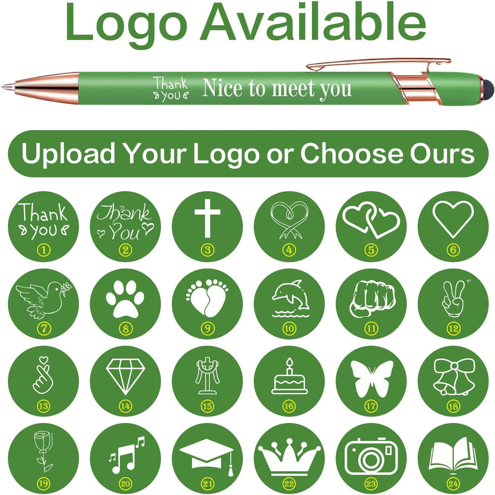 Touch-Sensitive Custom Pens with Logo/Text/Name Printing - Bulk Personalized Ballpoint Pens for Corporate Gifts, Graduation Party Favors (5-2000pcs)