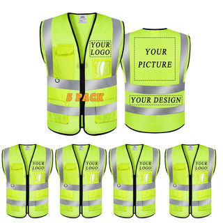 BeautyWill Custom Safety Vest Logo Class 2 High Visibility Reflevtive Vest Outdoor Protective Workwear