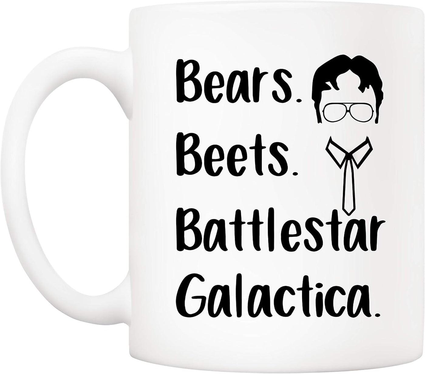 5Aup The Office TV Show Funny Coffee Mug for Dwight Schrute Fans, Bears Beets Battlestar Galactica Office Cup, 11 Oz