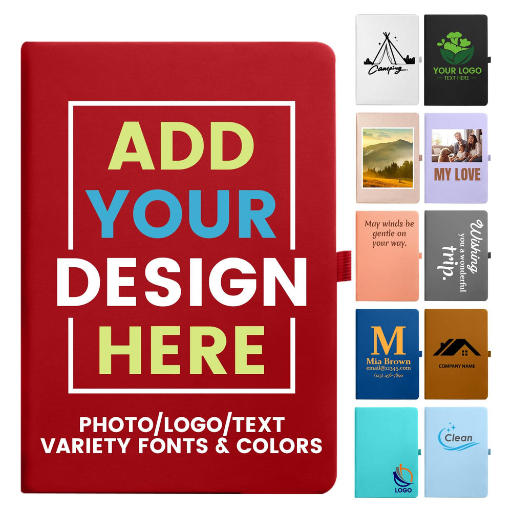 Customizable Notebook- Personalized Cover with Any Design - A6/A5 192 Lined Pages Journaling Notebooks for Work School Business Church