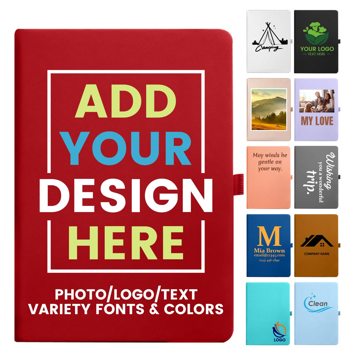 Customizable Notebook- Personalized Cover with Any Design - A6/A5 192 Lined Pages Journaling Notebooks for Work School Business Church