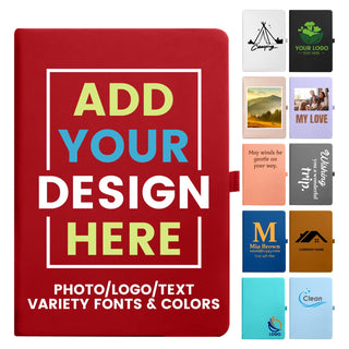 Customizable Notebook- Personalized Cover with Any Design - A6/A5 192 Lined Pages Journaling Notebooks for Work School Business Church