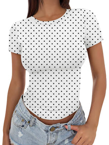 Trendy Queen Womens Basic T Shirts - Stretchy Soft Slim Fit Short Sleeve Y2k Cute Summer Crop Workout Tops