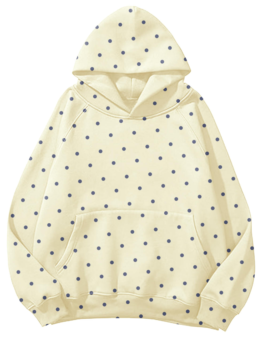Lauweion Women Solid Basic Fleece Letter Loose Hoodie Sweatshirt Long Sleeve Kangaroo Pocket Drop Shoulder Pullovers Top