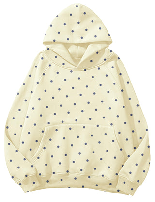 Lauweion Women Solid Basic Fleece Letter Loose Hoodie Sweatshirt Long Sleeve Kangaroo Pocket Drop Shoulder Pullovers Top